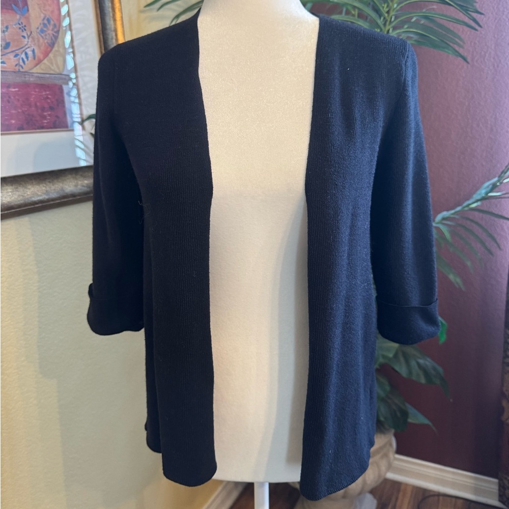 Ann Taylor Women's Navy Blue Open-Front Cardigan